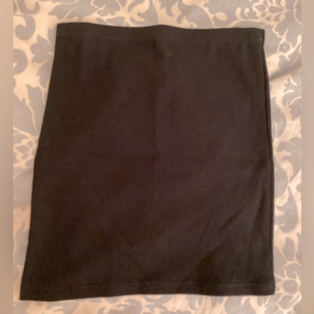 Ladies mini skirt black ribbed cotton/spandex blend